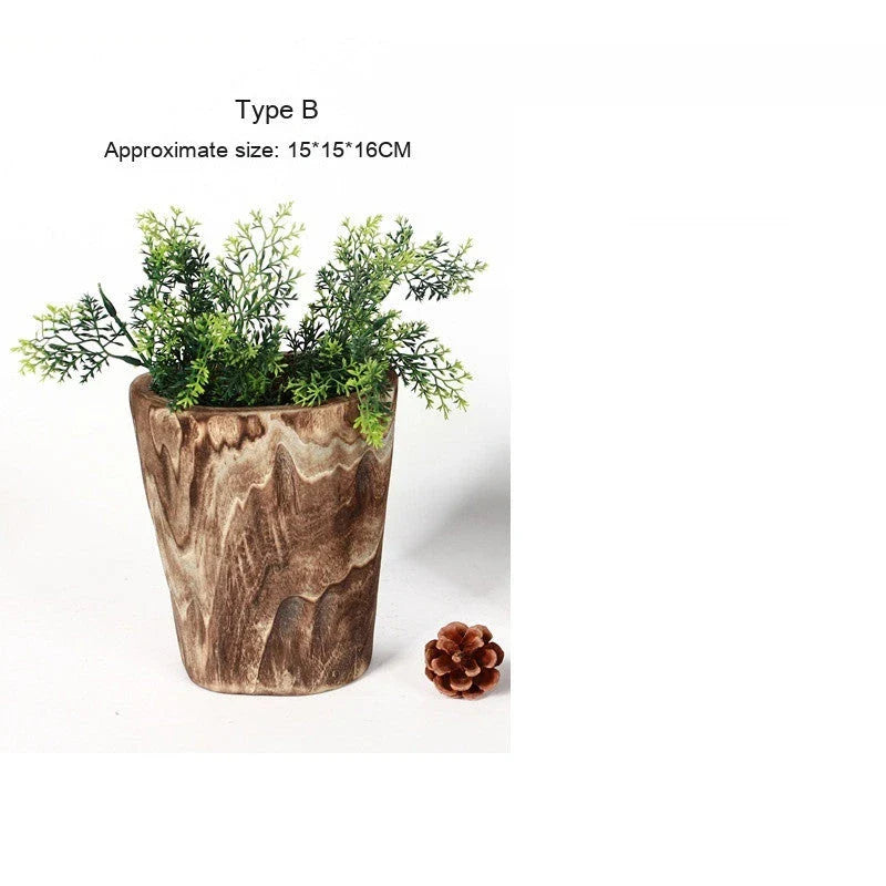 Handmade wooden flower pot and vase in a modern, minimalist design made from sustainable willow wood