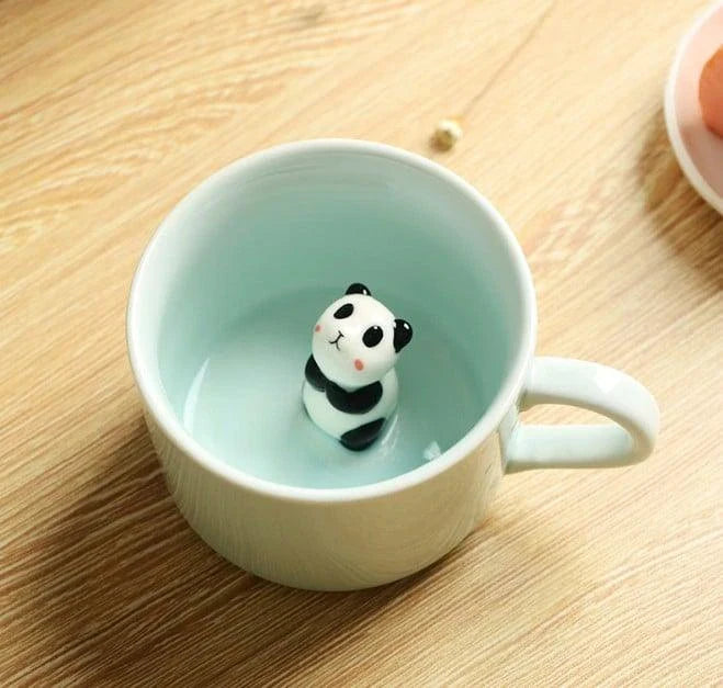 Charming 3D cat-shaped ceramic coffee mug with a whimsical design and generous 220ml capacity