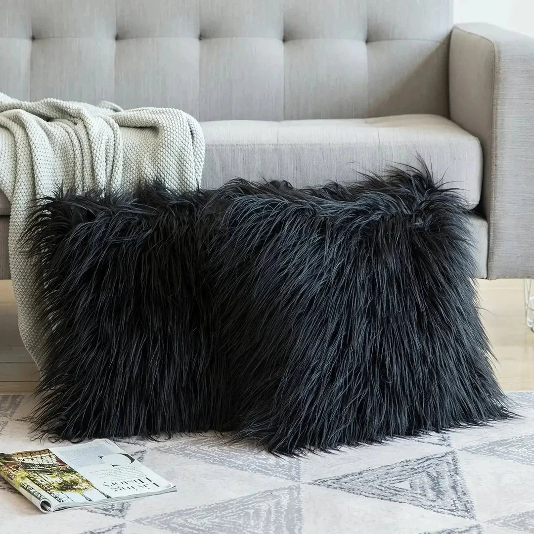 Luxury Plush Square Pillowcase in various colours for elegant home decor