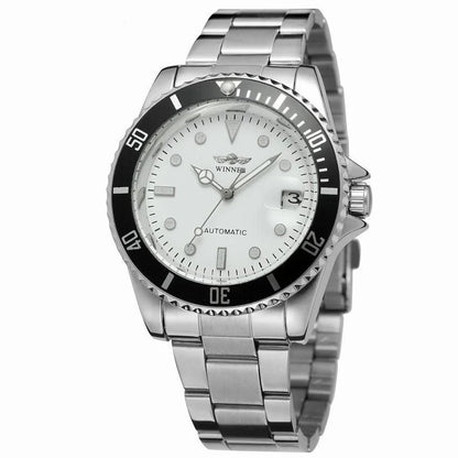 Premium automatic mechanical watch with stainless steel casing, mineral glass mirror, and various colour options for the modern gentleman