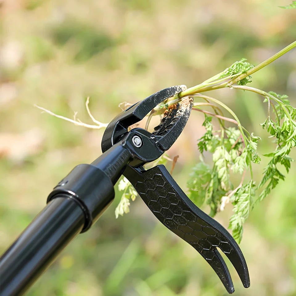 Aluminium Stand-Up Weed Puller with Long Vertical Handle for Effortless Gardening