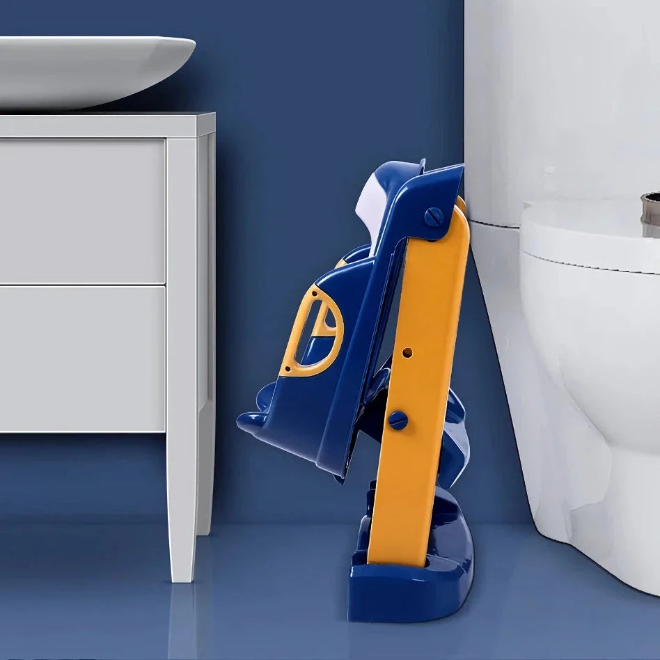Adjustable potty training seat with cartoon patterns and folding design for children