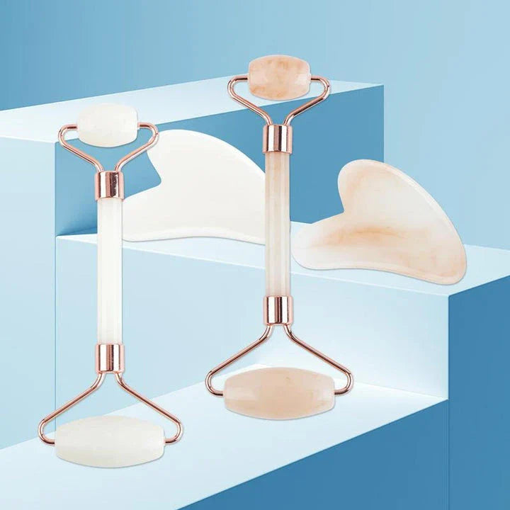 Gua Sha Roller and Scraping Board Set for Facial Massage and Skin Rejuvenation