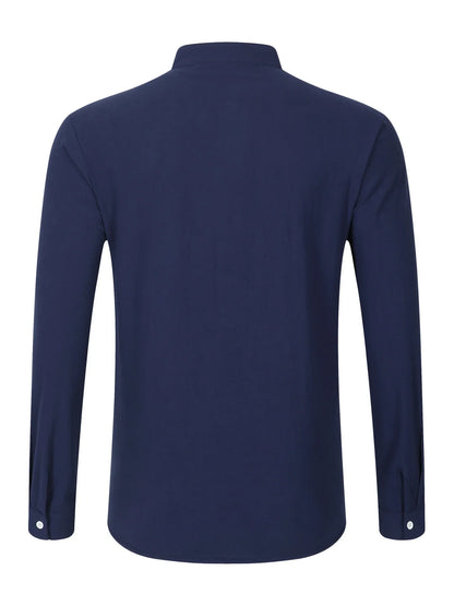 Men's premium British cotton and linen long sleeve shirt in a range of classic colours and sizes