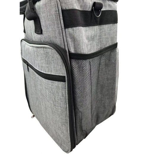 Airline-approved pet travel backpack made of durable nylon with multiple pockets for organised storage and adjustable straps for comfortable carrying