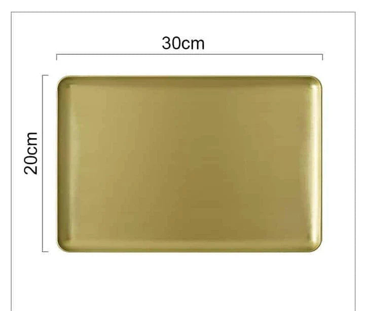 Elegant brushed metal rectangular storage tray with a premium finish and versatile design