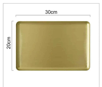 Elegant brushed metal rectangular storage tray with a premium finish and versatile design