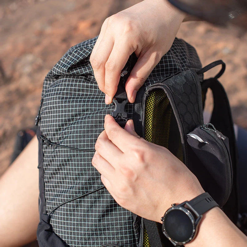 A sturdy, lightweight hiking backpack with an external frame design, multiple compartments, and adjustable straps for comfortable outdoor adventures.
