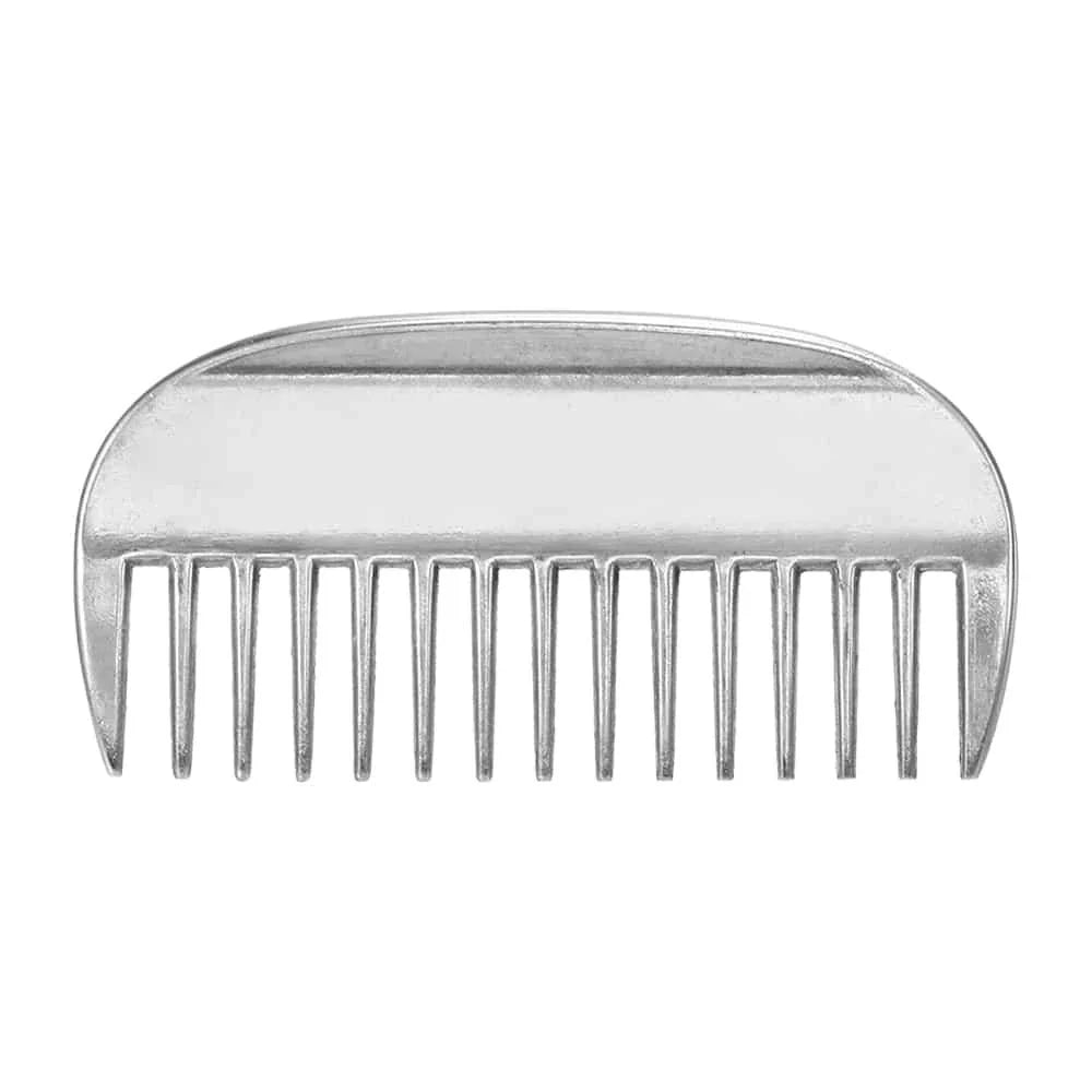 Premium aluminium horse grooming comb with rounded teeth and ergonomic handle for efficient and gentle coat care