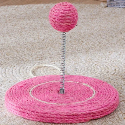 Premium cat scratch board with sisal material and interactive ball toy for feline entertainment and furniture protection