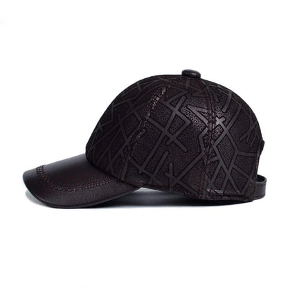 Premium leather baseball cap with adjustable fit and sheepskin construction for a stylish and comfortable all-season accessory
