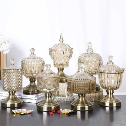 Elegant Nordic-style crystal glass storage pot with minimalist design for organizing kitchen or living space