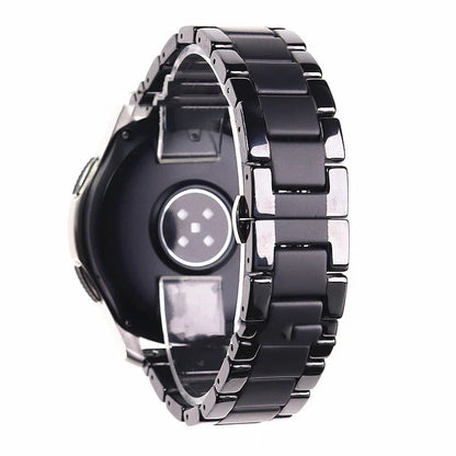 Premium five-pearl ceramic stainless steel black strap for luxury watches, featuring a sleek and sophisticated design