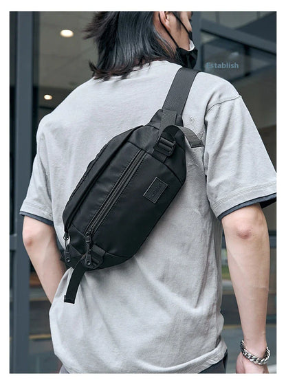 Versatile gents' casual shoulder bag made of premium Oxford cloth with multiple pockets and adjustable strap for organisation and comfort