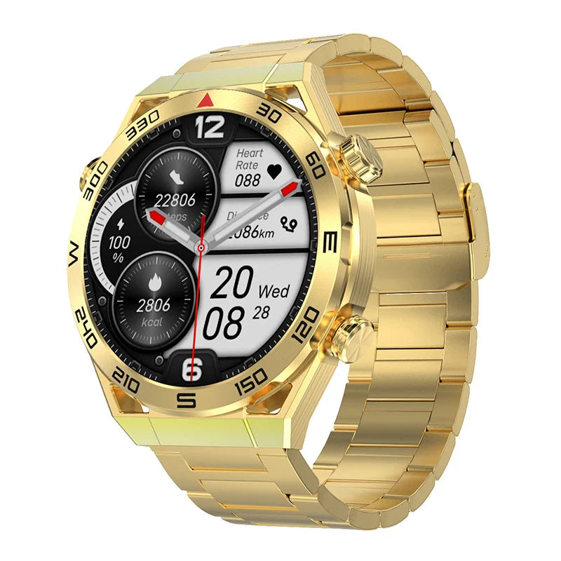 Premium smart watch with sleek alloy body, fitness tracking, and wireless charging capabilities