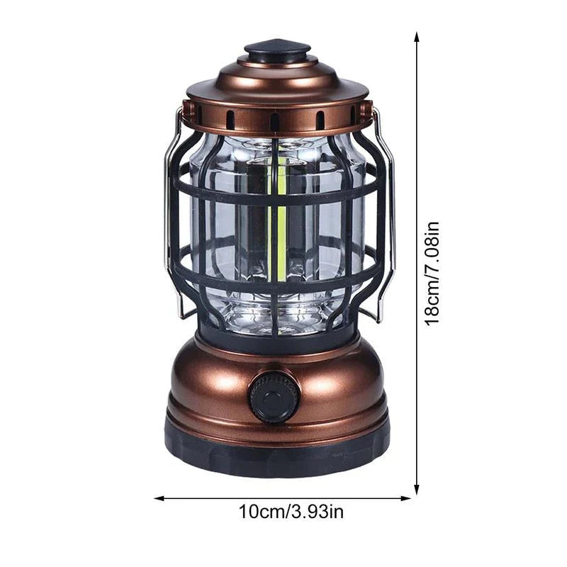 Premium waterproof LED camping lantern with adjustable brightness and USB rechargeable power