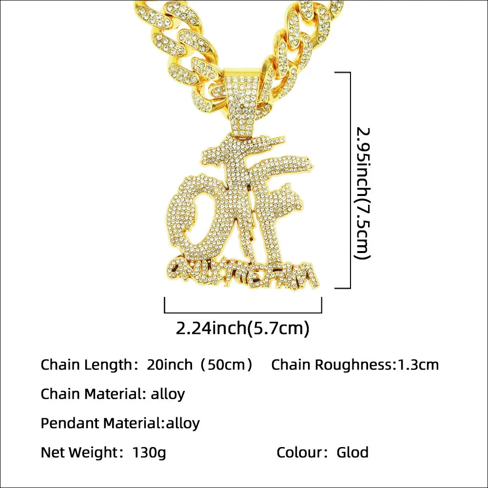 Exquisite diamond-inlaid letter pendant necklace with adjustable Cuban chain in gold and silver colour options