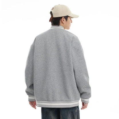 American Retro Embroidered Baseball Jacket with Vintage-Inspired Design and Relaxed Fit