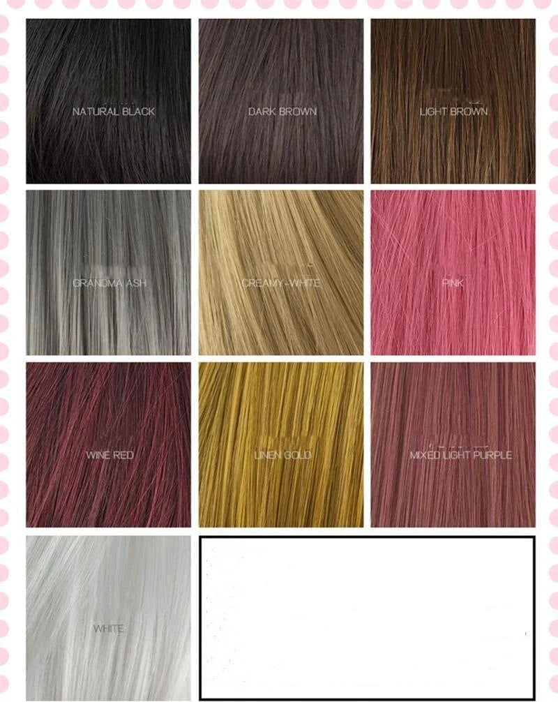 Premium high-temperature synthetic long straight hair cover in various colours