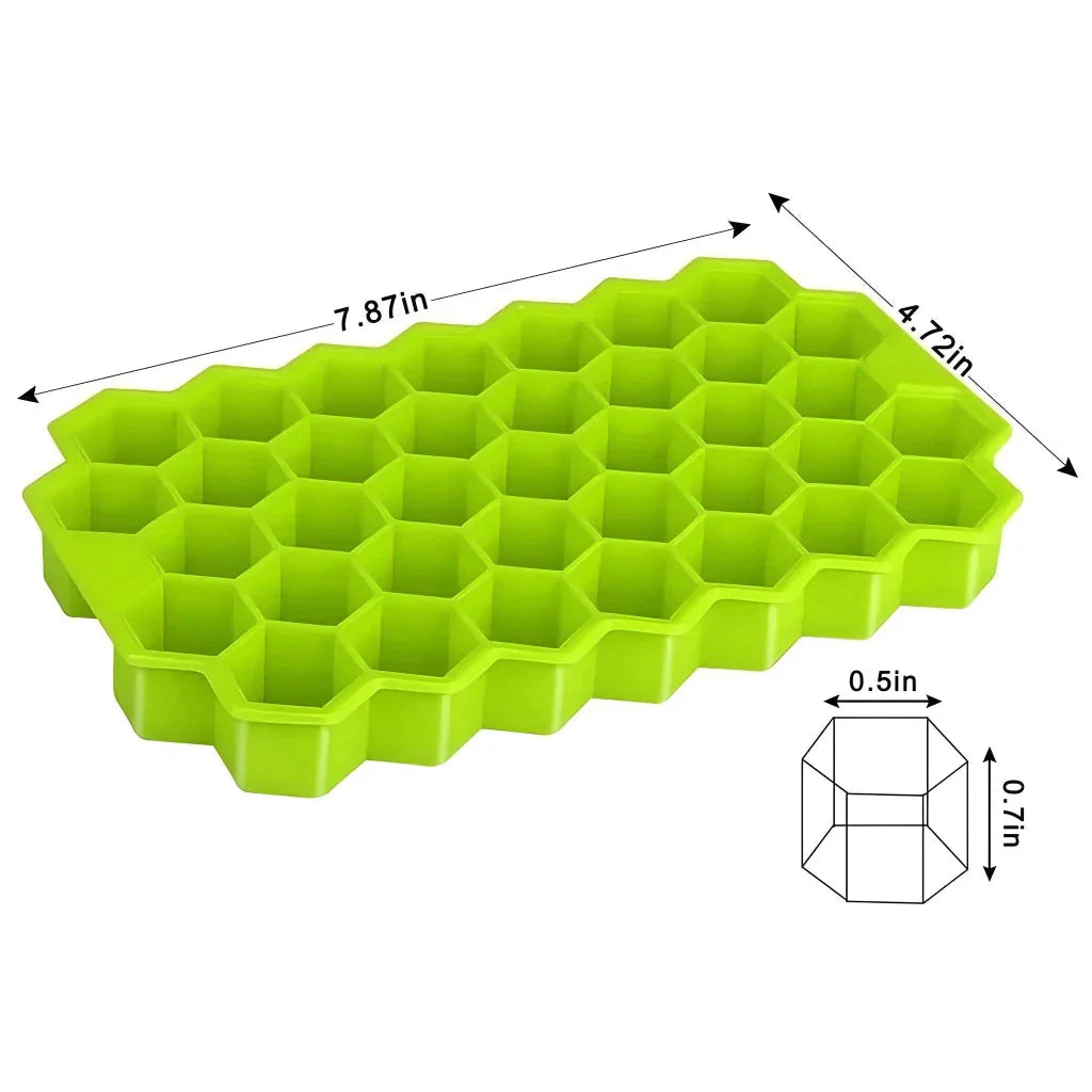 Premium 37-cavity honeycomb silicone ice cube tray for refreshing beverages in the UK