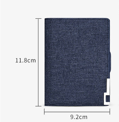 Personalized youth creative card bag wallet in denim material with two-fold design and multiple storage compartments