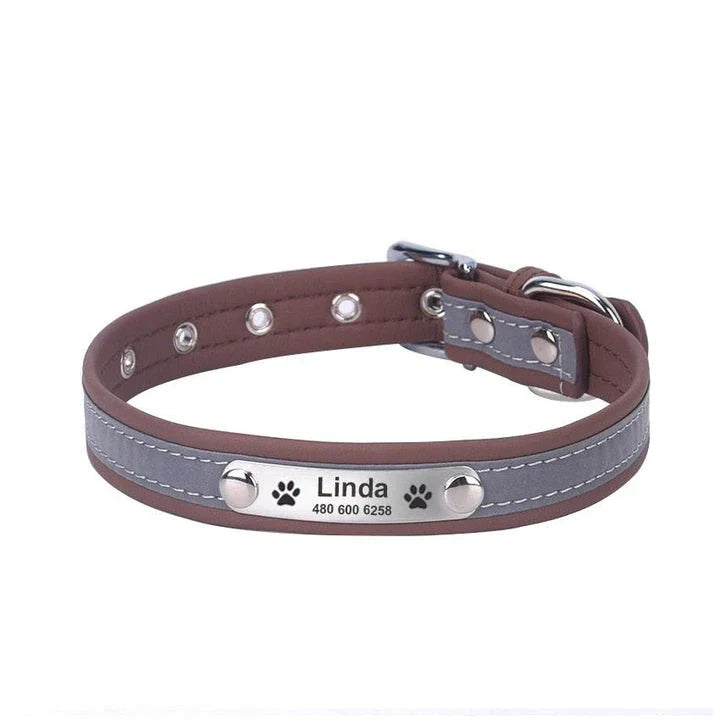 Premium Personalized Reflective Dog Collar in various colours and sizes, designed to enhance your canine's safety and style