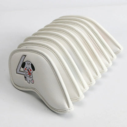 Premium printed golf iron covers in a variety of vibrant colours, designed to protect clubs and showcase personal style