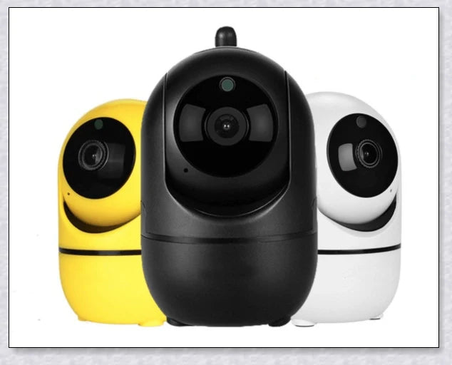 Intelligent indoor security camera with 360-degree panoramic coverage, auto-tracking, and remote access capabilities