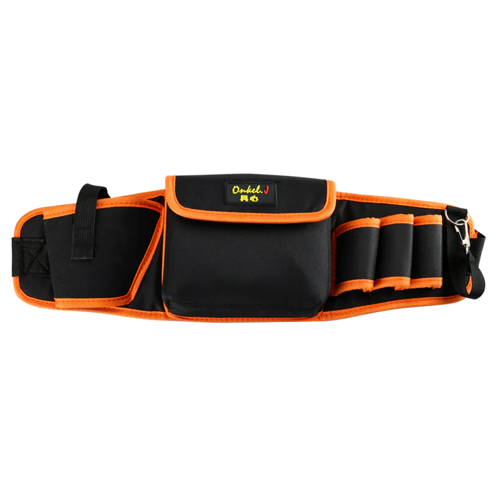 Premium Electrician's Tool Belt Organiser made from durable Oxford cloth with customisable tool slots and adjustable belt for hands-on tradespeople
