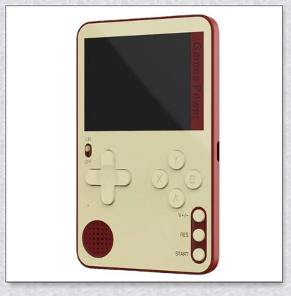 Tinytendo mini gaming console with 500 built-in retro games, compact and portable design, vibrant display, and long-lasting battery life.