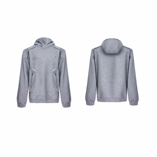 Pocket Heavy Hooded Sweater for Men, featuring a premium cotton-polyester blend, roomy front pockets, and a generous hood for added warmth and coverage.