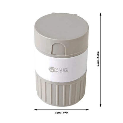 4-in-1 Portable Pill Grinder and Cutter with Pill Cutting Grid, Tablet Grinding Mechanism, and Tiered Storage Compartments