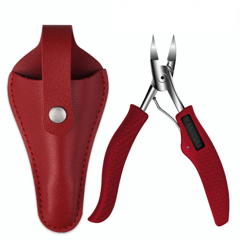 Premium stainless steel toenail clippers with ergonomic design for cutting through thick, tough, and ingrown toenails