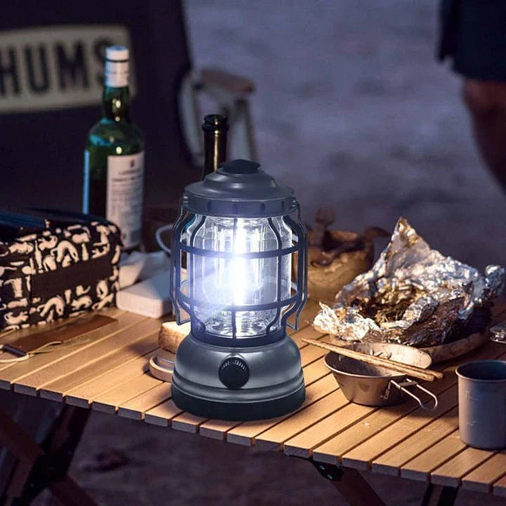 Premium waterproof LED camping lantern with adjustable brightness and USB rechargeable power