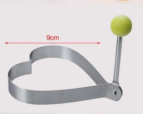 Premium stainless steel fried egg mould in various shapes including circle, flower, heart, and star