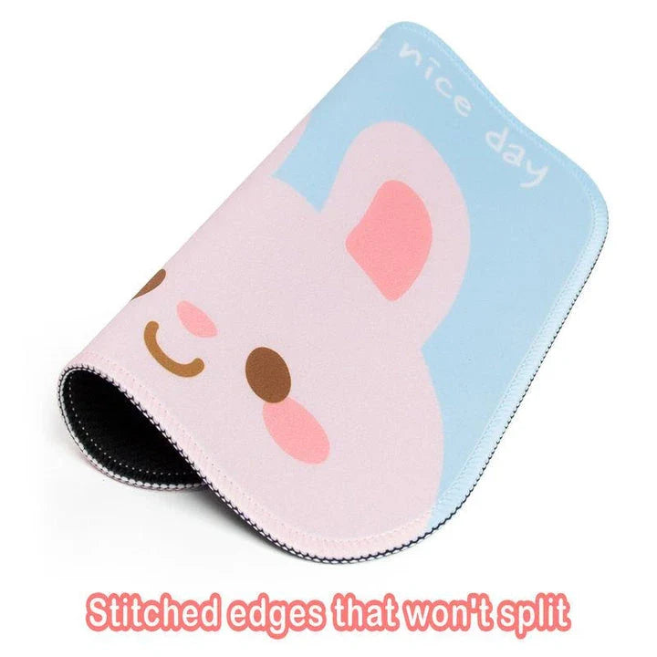 A delightful square mouse pad featuring a cute animal-themed design, providing a smooth and stable surface for comfortable computing