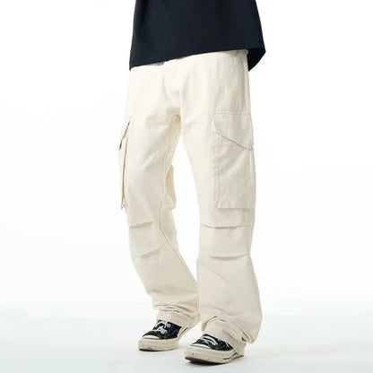 Premium men's overalls with innovative three-dimensional pleated design and large pockets, made from durable cotton fabric