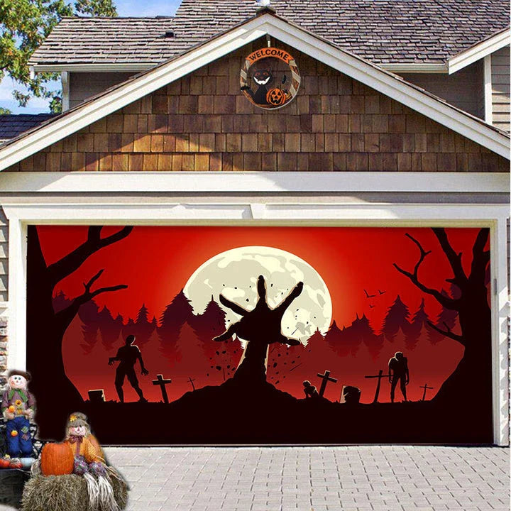 Decorative hanging cloth fabric with geometric abstraction pattern for Halloween party backdrop