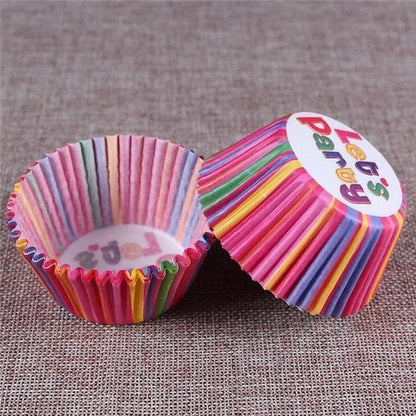 Premium British-made paper cupcake liners in a mixed colour pack, perfect for baking delicious treats at home