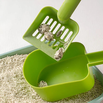 Premium Plastic Cat Litter Scoop with Self-Cleaning Base for Effortless Litter Box Cleaning