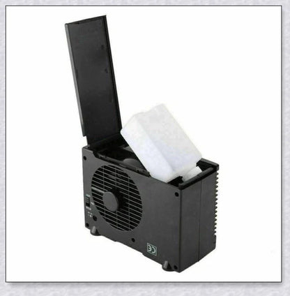 Compact Portable Car Air Conditioner with adjustable settings and non-slip base for keeping your vehicle cool and comfortable.