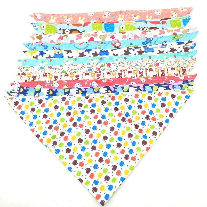 Vibrant patterned cotton dog scarves in a variety of stylish designs, perfect for keeping your canine companion warm and fashionable.