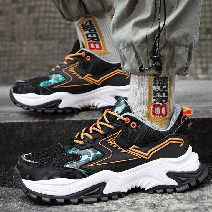 Stylish black student trainers with a breathable, casual design for comfortable everyday wear