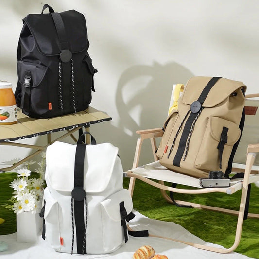 A stylish and versatile 16-inch laptop backpack with a padded compartment, water-repellent fabric, and breathable mesh design