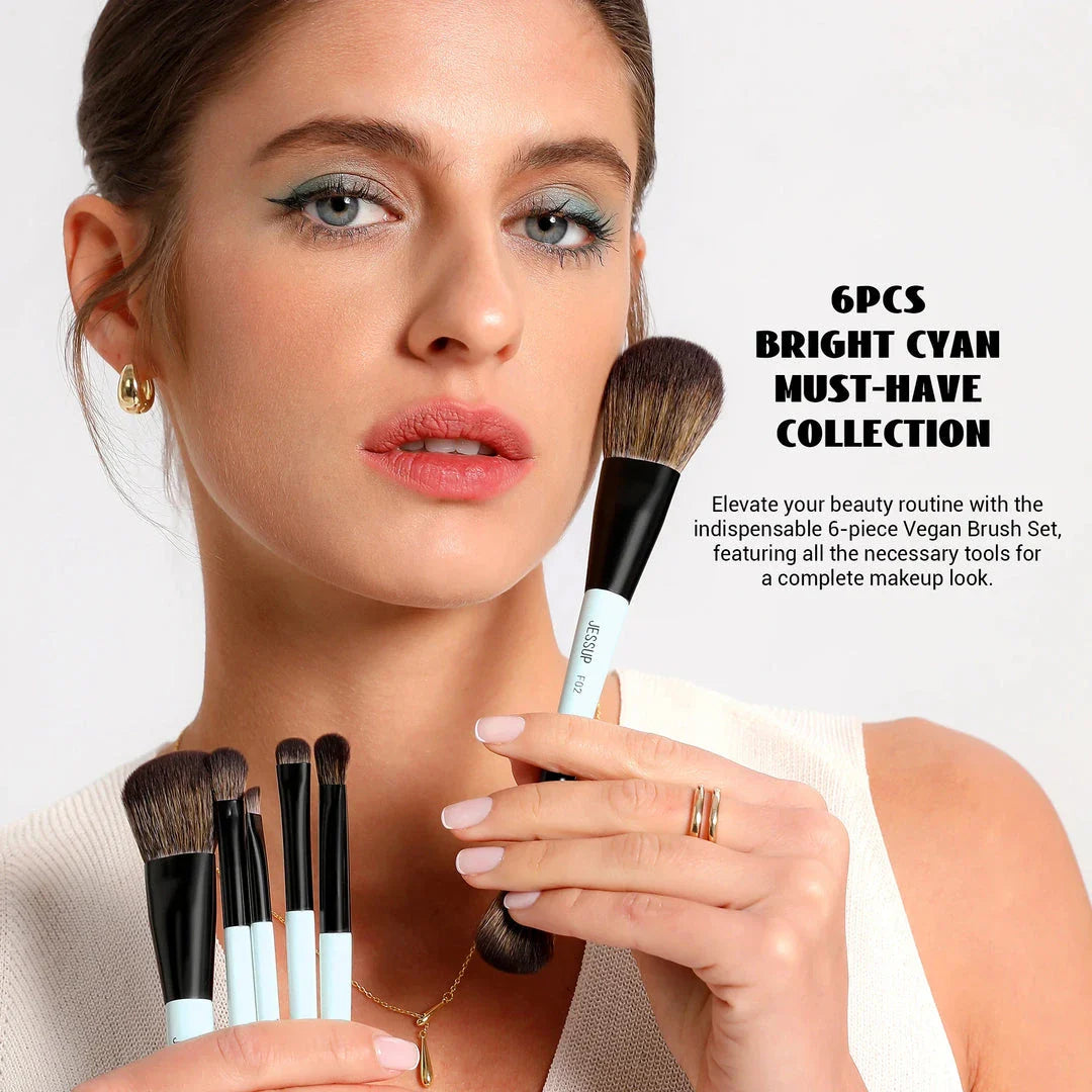 Premium makeup brush set with dual-ended design for flawless foundation, contour, blush, and eyeshadow application
