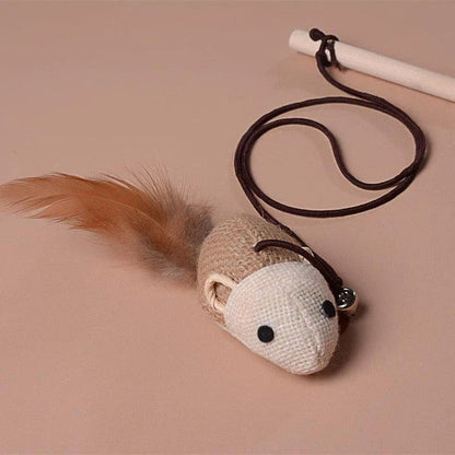 A wooden cat toy with a ball-shaped design, designed to engage cats in playful chasing and swatting activities.