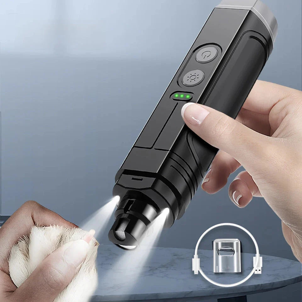 Deluxe Electric Pet Nail Grinder with Dual LED Lights for Convenient and Safe Grooming