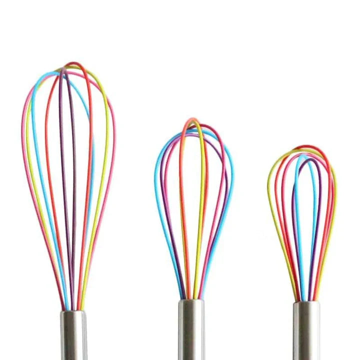 Premium silicone cooking mixer in vibrant colours, with an ergonomic handle and flexible design for effortless blending and mixing