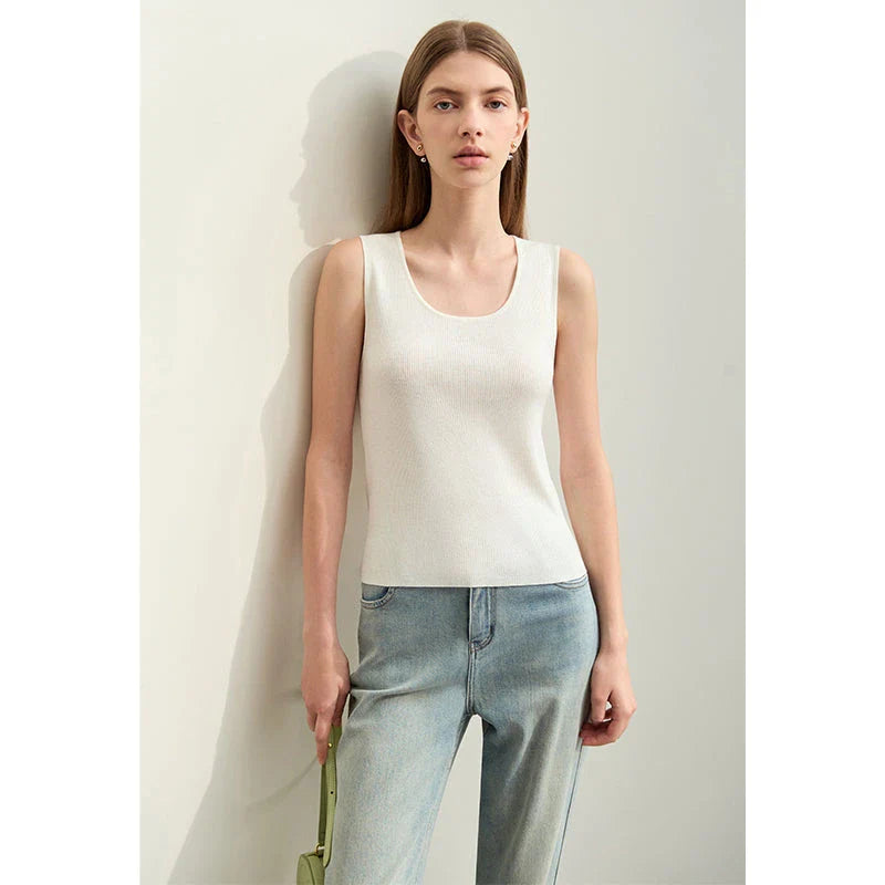 Elegant silk camisole with unique hollow-out design, perfect for summer in the UK