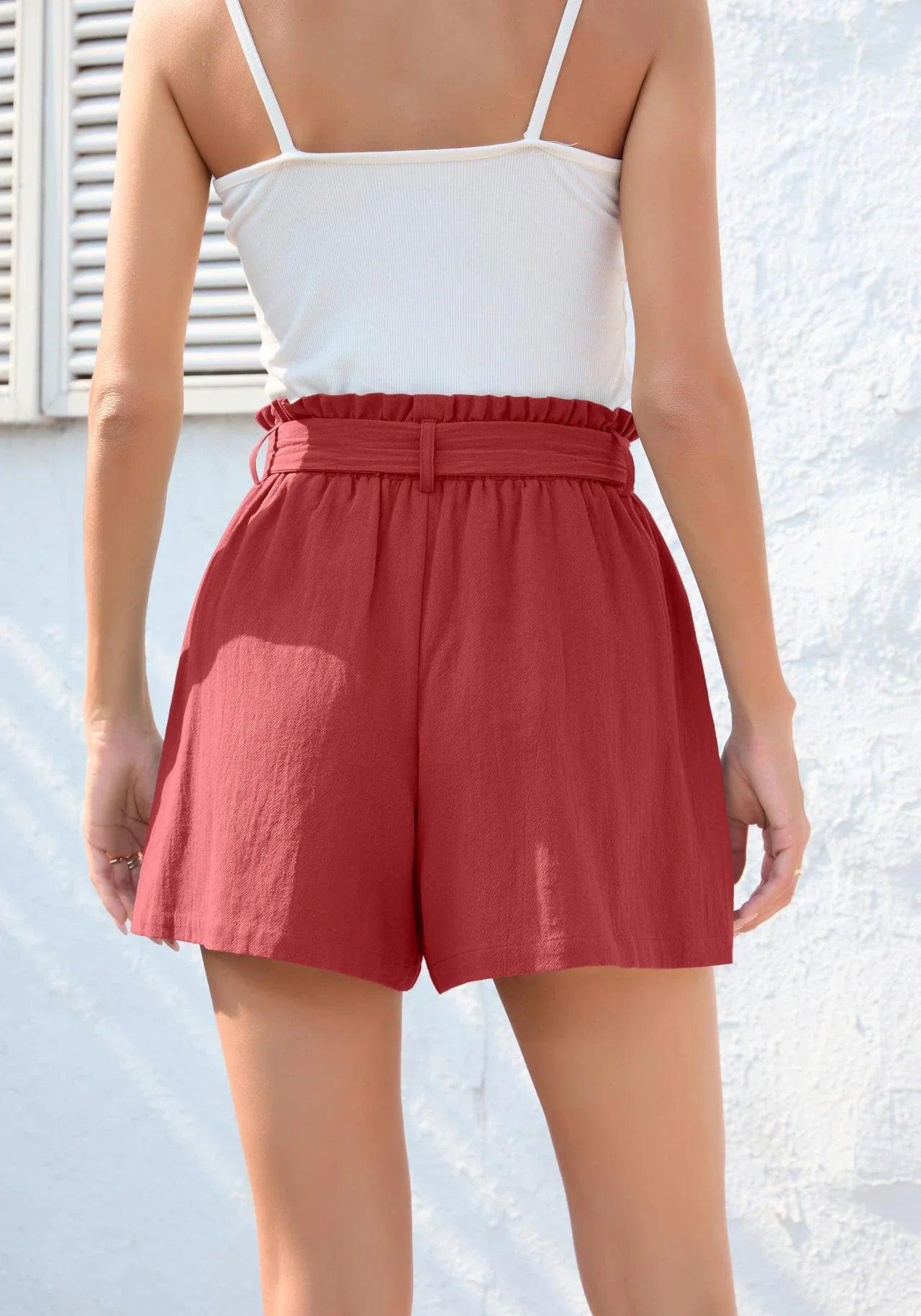 Premium Summer Shorts with Ruffled Waist Tie - Stylish and Comfortable Women's Clothing